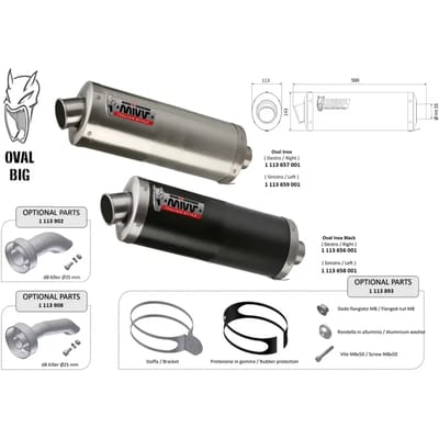Universele motor demper rechterzijde Mivv Oval Big