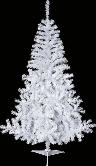 JJA - Kunstmatige besneeuwde kerstboom op voet 150 cm wit realistisch