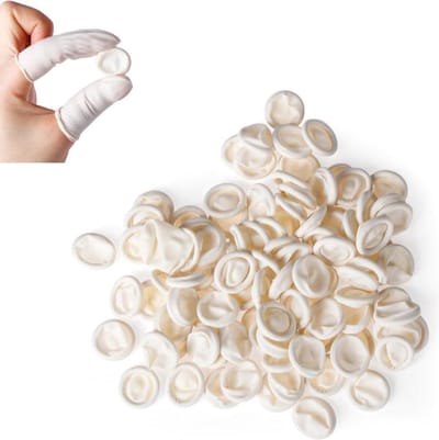 *** 25 x Latex Vingerbeschermer Finger Bob Wit - Vinger Condoom - Horeca - Electronica - Schoonheidsspecialist - Pedicure - van Heble® ***