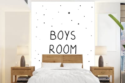 Behang kids - Kinderkamer decoratie - Quotes - Boys room - Spreuken - Jongens - Kinderen - 165x220 cm - Wanddecoratie Jongenskamer