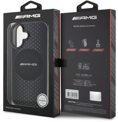 AMG iPhone 16 Backcover hoesje Magsafe double layer - Zwart