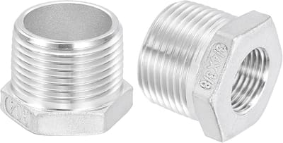 3 Stuks Verloopnippel 3/4" M naar 3/8" F - RVS 304 - Zeskant Reductie voor Leidingen