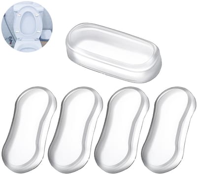 5 stuks - Siliconen toiletbrilhoes - siliconen WC-brilpads met sterke lijm - Vervangingsset voor bidets - Bumper voor WC-brildeksel - Bidet Vervangingsset - Siliconen wc-brilpads - Transparant - Geschikt voor thuis, hotels en andere locaties.