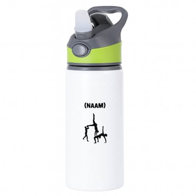Hacebo® - acrobatiek met je eigen naam waterfles met rietje groen - Acrobatiek - mensen die acrobatiek beoefenen - acrobaat - mensen die houden van acrobatiek - verjaardag - cadeau - kado - geschenk - gift - water fles - 650ML