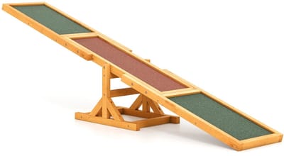 NordHaus Houten Hondenagility Wip - Honden Trainingsplatform - Balansplank - Weerbestendig Klimplatform - Geel 179 x 30 x 55 cm