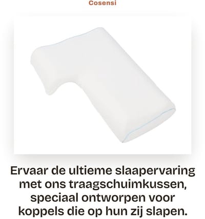Dailygoods- Traagschuimkussen Ergonomisch Ontwerp - Zijslaap Kussen - Antidrukhandkussen - Comfortabel Kussen - Ondersteuning Hoofd/Nek - Langzaam Rebound Materiaal - Zijslaapkussen