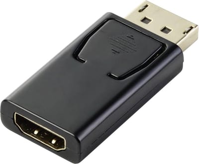 Renkforce RF-5506962 DisplayPort / HDMI Adapter [1x DisplayPort stekker - 1x HDMI-bus] Zwart Vergulde steekcontacten