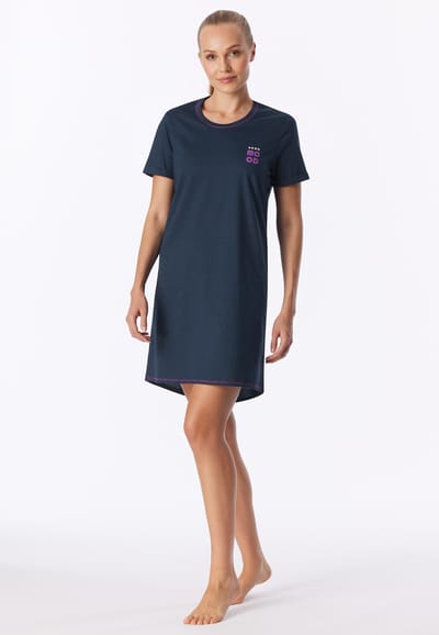 Slaapshirt met korte mouwen, diepblauw - Casual Essentials 36