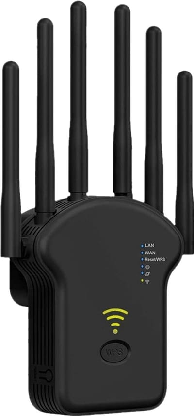 Dutchers® WiFi Versterker Stopcontact – Draadloos - 300Mbps, 2.4GHz – 4 Antennes – Tot 35 Apparaten – Ethernet Poort – One Click Setup – WiFi Repeater voor Thuis & Kantoor