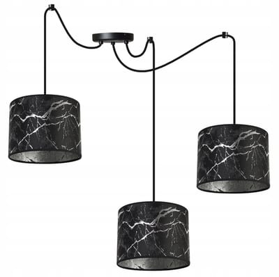 Hanglamp WERONA 3-lichts Zwart/Zilver E27 - Stijlvol Loft Design