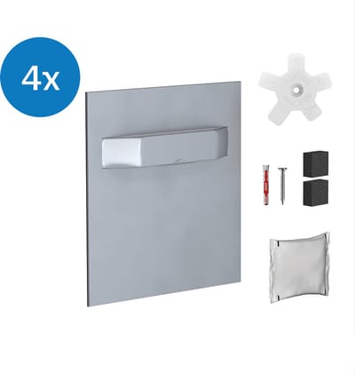 Ophangplaat voor foto op Aluminium / plexiglas / dibond - dibond ophangsysteem - 70x70 mm 2kg - foto ophangsysteem zelfklevend - ophangsysteem foto op plexiglas / dibond / forex - set 4x Dibond Hanger 70x70mm 2kg - muurbeugel en accessoires