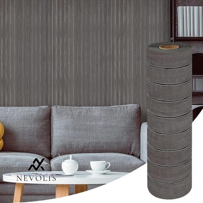 Nevolis Wood Look Wallpaper Self-Adhesive 300 cm x 40 cm 3D Wall Panels PVC Flexible Slat Wall 3D Look Adhesive Film - Large Size - Easy Install .