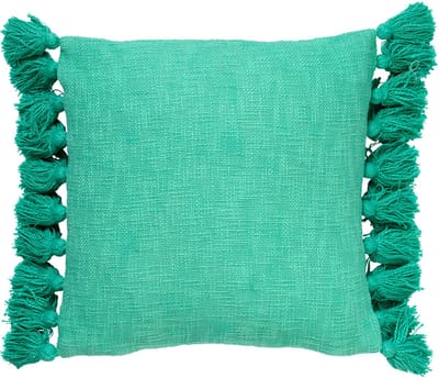 Dutch Decor RUBY - Kussenhoes 45x45 cm - 100% katoen - met flosjes - Beveled Glass - groen - met rits - zonder binnenkussen