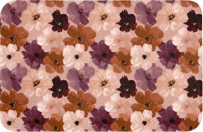 WC mat 60x40 cm - Antislip - Bloemen - Abstract - Aardetinten - Toiletmat - Vloermat - Douchemat - Toilet tapijt - Toiletmatten