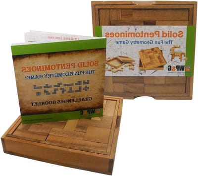 Houten Puzzel - Breinbreker - Logisch Denken - Handgemaakt Ontwerp - 13 cm - Houtkleurig