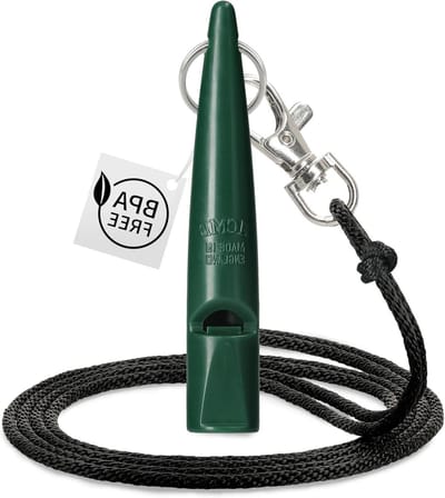 Hondenfluitje nr. 2105 + GRATIS fluitband - luid en breed (Forest Green) - Origineel uit Engeland