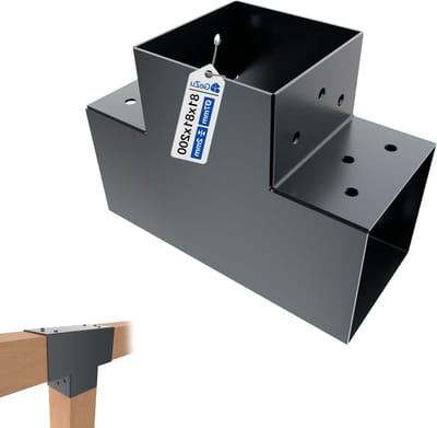 Paalverbinder T-vorm - Hoekbeugel Paviljoen - Tuinontwerp Bouwen - Poedergecoat - 81 mm - Antraciet
