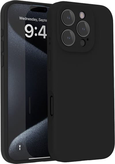 Lunso Geschikt voor iPhone 16 Pro Max hoesje - Flexibel siliconen Backcover - Zwart