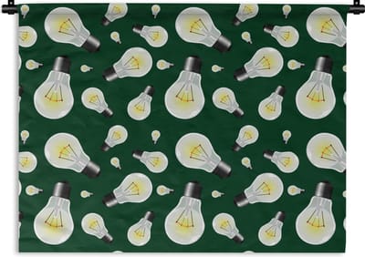 Wandkleed - Wanddoek - Lampen - Patronen - Licht - 120x90 cm - Wandtapijt
