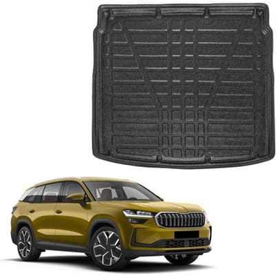 Bac de coffre sur mesure - SCOUTT - Skoda Kodiaq (depuis 2024) - Plancher bas - Bord haut - TPE noir mat