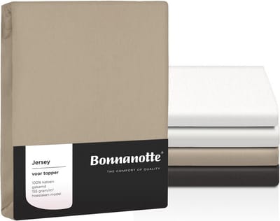 Bonnanotte Topdek Hoeslaken Jersey - donker grijs -  90x200/210