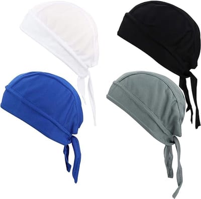Hoofdband - Koelbandana - Fietsbandana - 4 stuks - Bandana - Zweetafvoerende bandana - Grote maat - Motorbandana - Ademende bandana - Unisex - Multicolor
