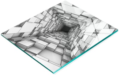 Decoratieve serveerplank van glas met dobbelstenen, 60x52 cm