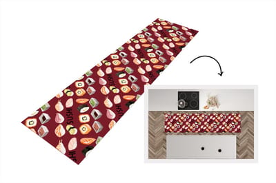 Keukenloper - Loper keuken - Patroon - Sushi - Japan - Quotes - 200x50 cm - Keukenloper vinyl