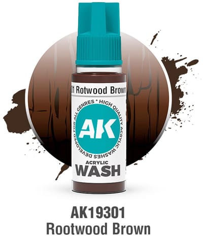 AK 3rd Gen Acrylics: Rotwood Brown Wash (18ml)