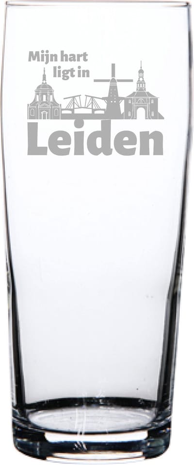 Gegraveerde bierfluitje 19cl Leiden