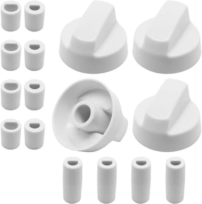 Universele Knoppen Set voor Oven en Fornuis met Adapters – 4 Stuks Wit