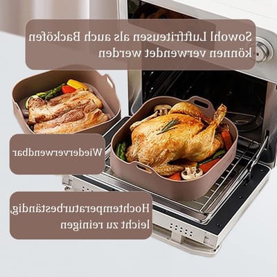 Siliconen Airfryer Mand 205 cm - Anti-aanbak Airfryer Accessoires - Bruin