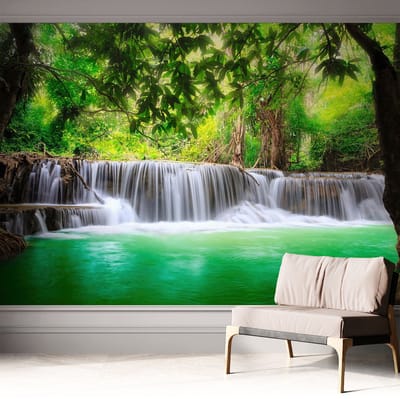 Coloray Zelfklevend Behang - Boswaterval Stickerbehang op rol - 312x250 cm - Groente Zelfklevend Behang - Voor de badkamer, slaapkamer en woonkamer. - Peel-and-stick techniek - Zelfklevend fotobehang