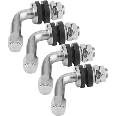 Lot de 4 tiges de valve de pneu à angle de 90 degrés pour voiture et moto gray