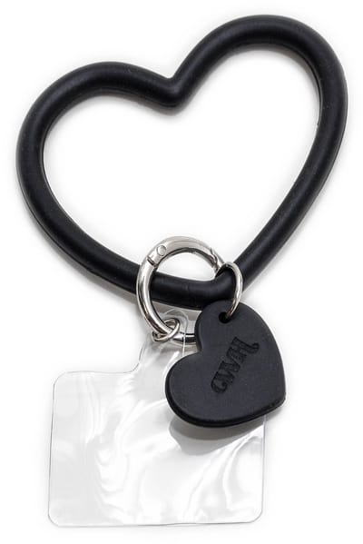 xoxo Wildhearts Hartje telefoonkoord Universeel - Koord voor telefoon - Easy Cord - Telefoonbandjes - Hartjesketting voor telefoon - Koord voor telefoon universeel - Koord voor telefoon Samsung - Telefoonkoord - iPhone - Phone Cord - Zwart