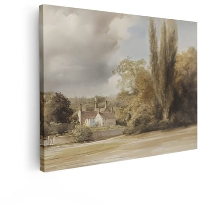Artaza Canvas Schilderij Natuur - 40x30 cm - Wanddecoratie Landelijk Bos - Muurdecoratie Boom - Decoratie Woonkamer Landhuis - Kamer Accessoires