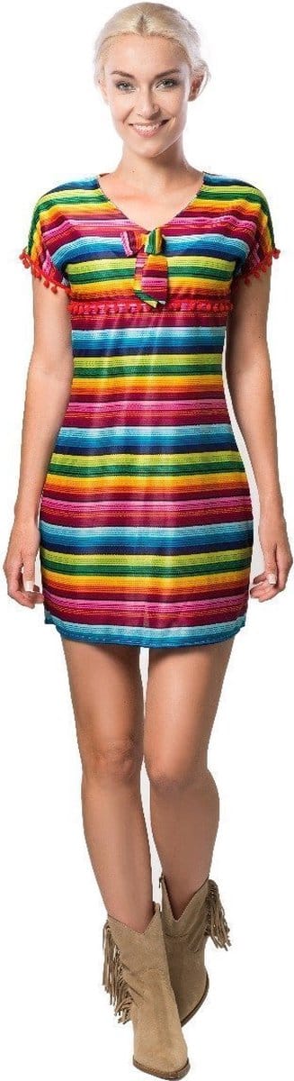 Partychimp Sexy Mexicaans Jurkje Carnavalskleding Dames Carnaval - Polyester - Maat S
