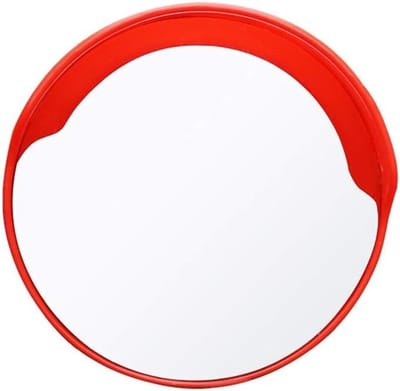 Verkeersspiegel Concaaf - Groothoek Spiegel - Verkeersveiligheid Verbeteren - Onbreekbaar PC Materiaal - 45 Cm - Rood