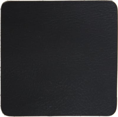 Xapron leren onderzetters vierkant - kleur Black (zwart) - 4 stuks