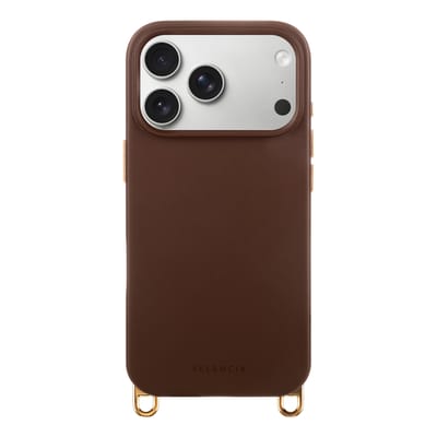 Selencia Hoesje - Geschikt voor iPhone 18 Pro Max / 17 Pro Max - Rivièra geschikt voor MagSafe Backcover met afneembare haakjes - Choco Brown