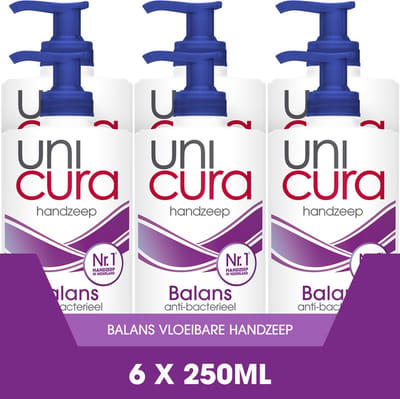 Unicura Balans Antibacteriële Vloeibare Handzeep - 6 x 250 ml - Voordeelverpakking