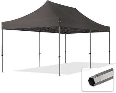 3x6 m Easy Up partytent Vouwpaviljoen, PREMIUM staal 40mm, donkergrijs