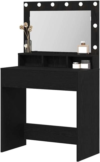 Kaptafel met spiegel - Make-up tafel - Persoonlijke verzorging - Geïntegreerde LED verlichting - 79 x 41 x 135 cm