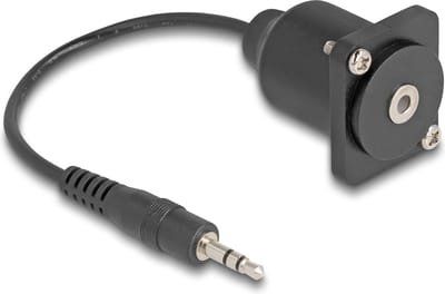 Delock D-Type Cable 3.5 mm 3 pin Stereo jack male to female black 20 cm