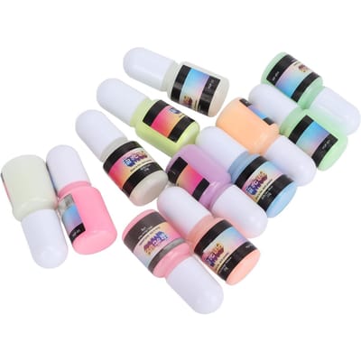 Lot de 12 pigments phosphorescents pour ongles, 12 couleurs, colle cristal, résine, DIY