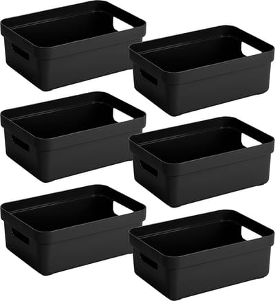 Sunware - Sunware Sigma home opbergbox 9L Set van 6 - zwart