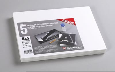 Schuimplaat Clairefontaine, A4 formaat, 5 mm dik, wit