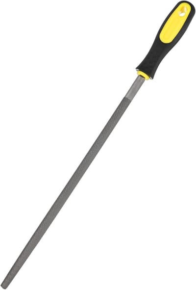 Metalen Vijl - Handvijl Slijpsteen - Metaal Bewerken - Ergonomische Grip - 30 cm Lengte - Geel Zwart