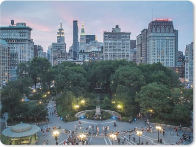 Muismat New York - Union Square in New York muismat rubber - 23x19 cm - Muismat met foto