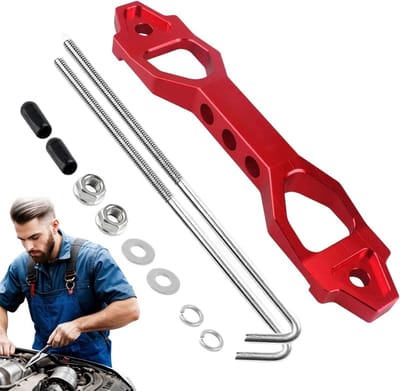 Batterij Onderhoudsset - Accu Houder - Voertuig Stabilisatie - Corrosie Bescherming - 200 mm Lengte - Rood